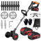 Débroussailleuses Electrique sans Fil, Coupe Bordures sans Fil a 2 21V 4.0Ah Batterie et Chargeur Rapide & 3 Types Lames, Debrouissalleuses a Batterie pour Tondre Les Pelouses du Jardin Pelouse Ferme