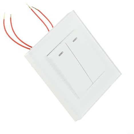 Interrupteur mural bidirectionnel à double commande 82Type avec panneau en verre trempé et design dissimulé pour espaces intérieurs (blanc)