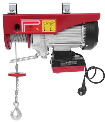 Verricello elettrico, 600 kg, altezza di sollevamento: 12 m, 1200 W, paranco elettrico con telecomando senza fili, per sollevamento sicuro, paranco a catena