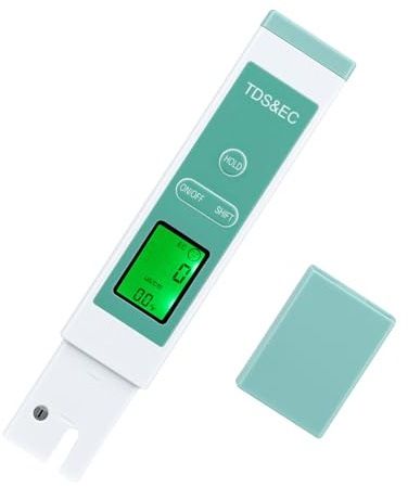 TDS Messgerät Digitaler Wassertester: 4-in-1 Prüfgerät für Trinkwasser Qualität, EC & Temperatur(°C/°F) Meter mit LCD Display | Wasserhärte Tester für Aquarium, Pool, RO-System & Leitungswasser