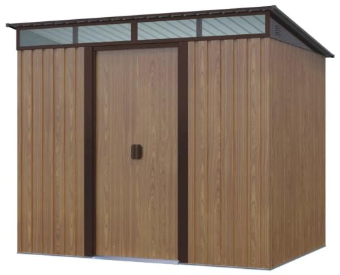 Casetta da giardino in acciaio zincato effetto legno 1,74x2,38xh1,96 m - 4 mq - 66 kg