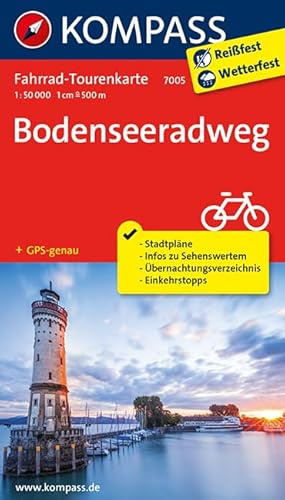 Fahrrad-Tourenkarte Bodenseeradweg: Fahrrad-Tourenkarte. GPS-genau. 1:50000. (KOMPASS-Fahrrad-Tourenkarten, Band 7005)