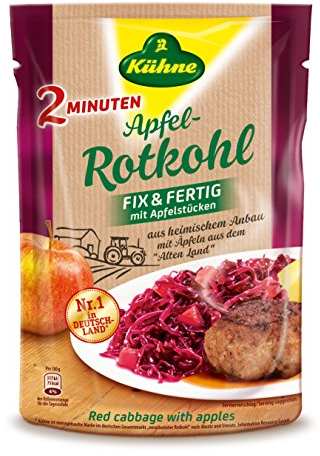 Kühne Apfelrotkohl im Beutel, Fix & Fertig mit Apfelstückchen, 10er Pack (10 x 400 g)