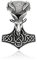 WithLoveSilver massiv 925 Sterling Silber Gothic Tribal Goat Head Viking Hammer von Thor Mjölnir Anhänger