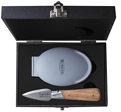 Laguiole Style de Vie Austernmesser Luxury Line, Eichenholz, mit Austernhalter
