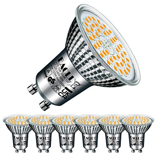 EACLL GU10 LED Warmweiss 10W Ersetzt 140W Halogen Leuchtmittel, 6er-Pack. 1050 Lumen 3000K Birnen, AC 230V Flimmerfrei Strahler, Abstrahlwinkel 120 Grad Spot, Nicht Dimmbar Reflektorlampen