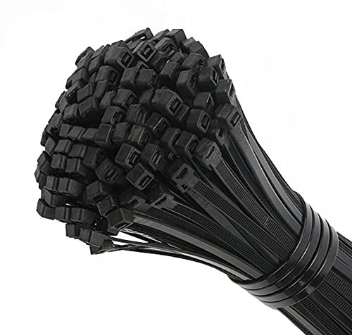 Cable Ties, 250 Pack 12 Premium Tie Wraps Heavy Duty Self Locking Nylon Zip Ties Perfect for PC Cable Management Bicycle Accessories DIY Home Organization(Schwarz