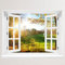 Wandtattoo - Fenster mit Aussicht Wald mit Lichtung 80 x 62 cm – Wandsticker