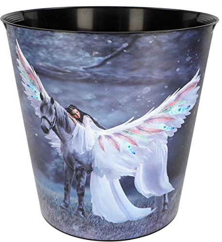 alles-meine.de GmbH Papierkorb/Mülleimer Einhorn & Traumfänger 10 Liter - wasserdicht - aus Kunststoff - Ø 28 cm - Eimer - Spielzeugkorb/Popcornschüssel/großer Mülleime..