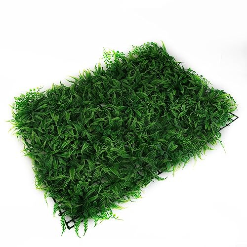 Lioaeust Künstliche Pflanzen-Wandpaneele, 10 Stück, 40 x 60 cm, künstliche Pflanzenmatte, Grün, Wand-Hecke, Graszaun, Laub, Paneel, Gartendekoration für Zuhause