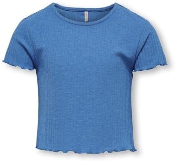 KIDS ONLY Mädchen Kognella S/S O-Neck Top Noos JRS T-Shirt, French Blue, 122-128 EU