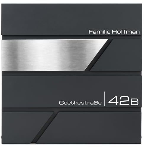 Verda Briefkasten mit Zeitungsfach, Anthrazit, 37 x 37 x 11 cm, 2x Schlüssel, Edehlstahl Postkasten Designer Wandbriefkasten Zeitungsrolle Modern Extra großer Einwurf Wandbriefkasten mit Zeitungsrolle