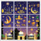 Ramadan Fensteraufkleber, 9 Stück Eid Mubarak Fensterbilder Ramadan Sticker, Ramadan Fensterbild Deko Selbstklebend Stern Halbmond Fenster Aufkleber Eid Mubarak Fensterdeko