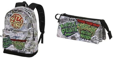 TEENAGE MUTANT NINJA Paramount Ninja Turtles Pizza Time - FAN HS Rucksack 2.0 + FAN Dreifach Federmäppchen 2.0