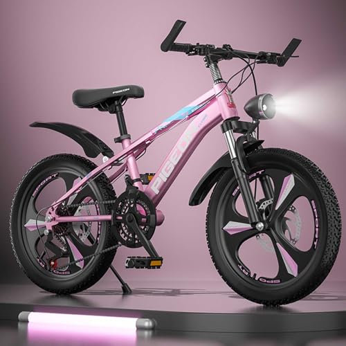 Mountain Kinderfahrrad 24 Zoll 21 Gang Integrierte Rad Stoßdämpfung Doppelscheibenbremse Jungen und Mädchen Teenager A,24 inches