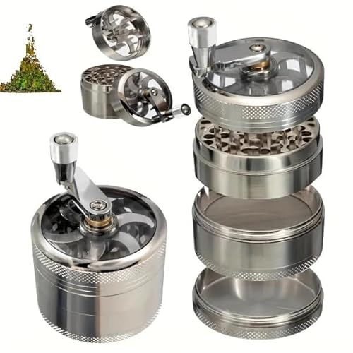 Premium Herb, Nut, and Spice Grinder – Hand Tool for Nutmeg, Ginger, Rock Salt & Peppercorn Crushing (Silver)