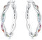 CYMYSS Ohrringe Silber 925 Creolen Silber 925 Silber Ohrringe Damen 925 Kleine Creolen Silber 925 Sterling Silber Ohrringe Hoop Earrings Earrings For Women (Bunte Steine)