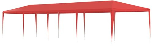 vidaXL Partyzelt Rot 1200 x 300 x 255 cm PE und Stahl, Gartenpavillon, rechteckig, modern, wasserabweisend, UV-beständig, Robustes Partyzelt für Outdoor-Events
