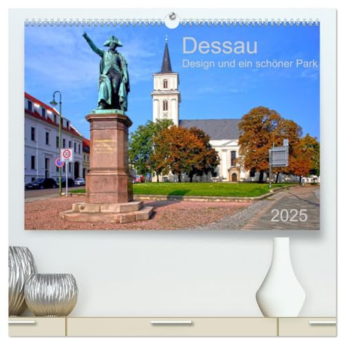 Dessau Design und ein schöner Park (hochwertiger Premium Wandkalender 2025 DIN A2 quer), Kunstdruck in Hochglanz
