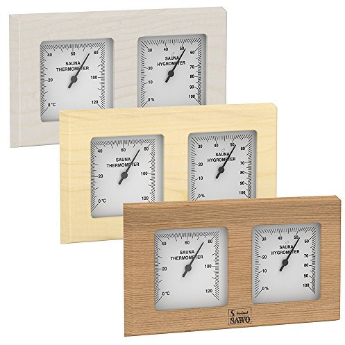 Sawo Sauna-Thermohygrometer 224-th, rechteckig horizontal, Kiefer, Aspen oder Zeder