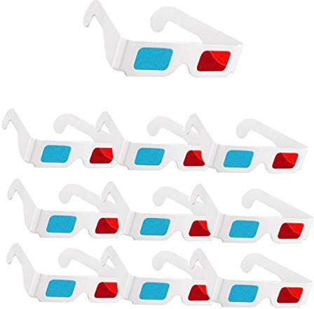 3D Brillen, 10 Paar Papier Rot und Blau Stereo Brille für Film Dekoration