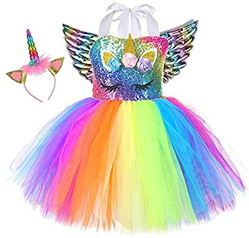 Sincere Party Vestito Tutu da Principessa Unicorno per Ragazze per Feste di Compleanno per Ragazze, Halloween, Costume da Unicorno di Carnevale, Occasioni di Vestire a Tema Unicorno