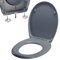 Spirella Sanitop-Wingenroth Abattant de WC Ovale avec Fonction de libération Rapide et Fermeture en Douceur Lunette de Toilette antibactérienne en Duroplast et Amovible en Acier Inoxydable Gris