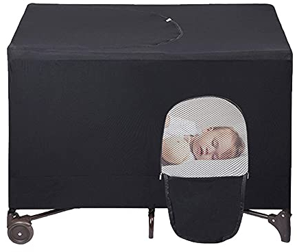 Babybett Insektenschutz faltbar Kinderbett Verdunkelung Abdeckung mit Belüftungsöffnung für 150 x (Bereich 200-220) cm (hohe Elastizität), Moskitonetz Reisebett Insektenschutz Bettzelt für Babybett