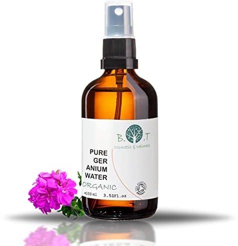 B.O.T cosmetic & wellness Bio Hydrolat de Géranium. Eau de Géranium pour les Soins de la Peau (Visage & Corps), les Cheveux et la Maison. Tonique pour le Visage 100% Naturel & Pur - 100 ml