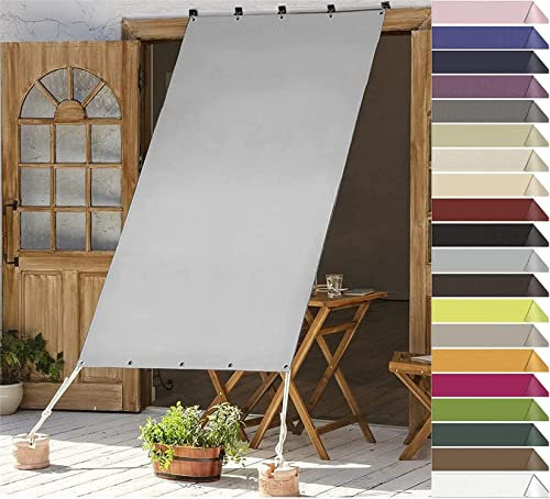 RYNS Sonnensegel für Gartenpavillon Sunset Deluxe 120x200cm Wasserabweisend imprägniert 95% UV-Block Sonnensegel quadratisch Zeltplane inkl Befestigungsseile Für Garten Terrasse, Hellgrau