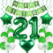 21. Geburtstag Luftballons - Grüne Dekoration für Männer und Frauen - 21 Jahre Feier Party Set