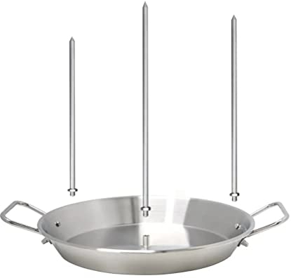 Soporte para Brochetas Verticales para Asador de Pollos Soporte de Kebab para Barbacoa de Acero Inoxidable con Bandeja de Goteo para Asar Parrilla Vertical con 3 Pinchos