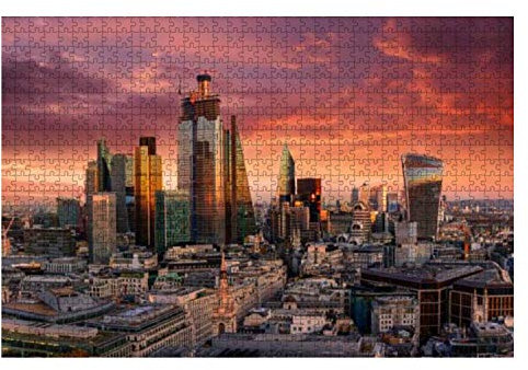 1000 Piece Jigsaw Puzzles For Adults Kids Sunset Over The Skyline Of The City Of London United Kingdom Jigsaw Puzzles For Women Printing Puzzles For Adults Educational Games Teens Fun Puzzles