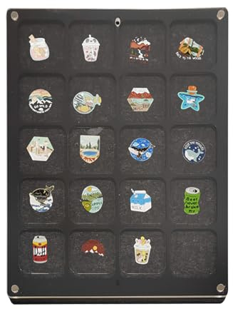 FASSME Pinnwand aus Acryl, staubdicht, 20 Fächer, transparent, für Emaille-Anstecknadeln, Schmucknadeln, Geschenk, Pin-Enthusiasten, Abzeichen