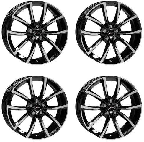 4x AUTEC Felgen Alufelgen ASTANA 8.0x19 ET27 5x112 Schwarz poliert kompatibel mit Audi Q5 A5 S4 SQ5 S5 A7 Q3 A6 RS Q3 A4 Q7 A8 S8 S6 S7 Q7 e-tron