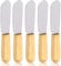 LacusMare Mini Butter Knife Set of 6 – 4 Handle Wooden Handle Butter Knives for Kids, Small Hands, Spreading Butter, Jam, Cream Cheese – Compact Wooden Spreaders for Toast & Sandwich