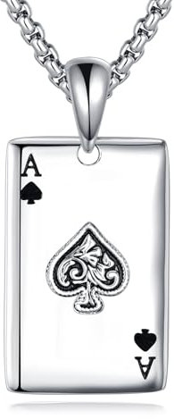 VENACOLY Ace of Spades Necklace 925 Sterling Silver Ace of Spades Pendant Jewellery for Men Women