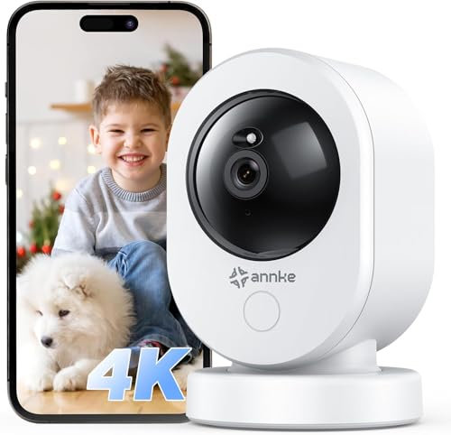 ANNKE 4K Telecamera per Interni,Telecamera WiFi PTZ a 360°, Telecamera di sicurezza a 2,4G/5GHz a Doppia Banda per Casa, Audio Bidirezionale, AI Motion Detection, slot per scheda SD, Crater Reno