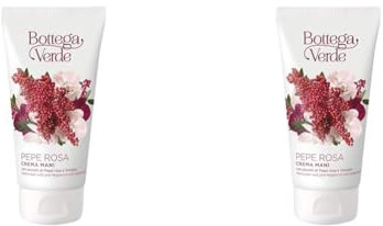 Bottega Verde, Pepe rosa - Crema mani con estratti di Pepe rosa e Vaniglia (75 ml) (Confezione da 2)