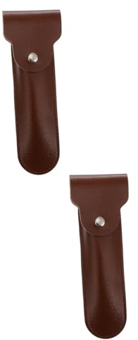 DEARMAMY 2 Stück Rasierhobel Reisetasche aus Leder Schutzhülle für Manuelle Rasierer Kratzfest für Reise und Wet Shave Zubehör Schützt Rasierkopf vor Beschädigungen