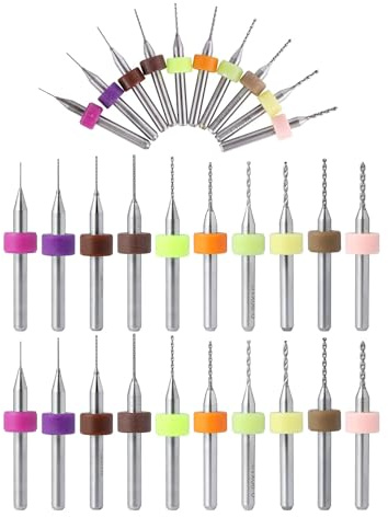 HAXIHA 30 piezas PCB Drill Bits Set 0,3mm a 1,2mm Micro Brocas Taladro Drill,para Placa de Circuito impreso,ámbar,Cera de Abejas,Joyas Punzonado Grabado