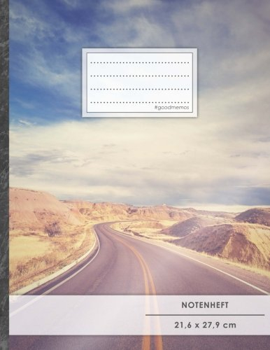 NOTENHEFT DIN A4 • 48 Seiten, 24 Blatt, 12 Systeme, „Success“ • Original #GoodMemos Schulheft • Mit Inhaltsverzeichnis und Seitenzahlen, Noten-Lineatur 14