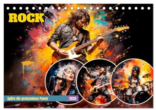 ROCK Spüre die grenzenlose Power (Tischkalender 2026 DIN A5 quer), CALVENDO Monatskalender: Nicht nur Musik, sondern ein Lebensstil (CALVENDO Kunst)