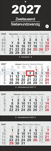 4-Monatsplaner 2027: Alle Termine im Blick: Der praktische Wandkalender für beste Übersicht in neutralem Design. Jeweils vier Monate auf einem Blatt. ... 33 x 92 cm (3-/4-Monatsplaner Kalender Heye)