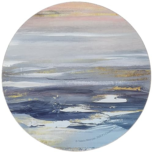 Creative Tops Tranquility Bedruckte, Runde Tischsets mit Korkrückseite, 29 cm – Mehrfarbig (4er-Set)