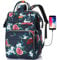 RJEU Rucksack Damen,Schulrucksack Mädchen Teenager mit Anti-Diebstahl Tasche & USB-Ladeanschluss,Laptop Rucksack Schule mit 12-16 Zoll Laptopfach für Frauen,Freizeit,Uni,Arbeit,Reisen (Blume)