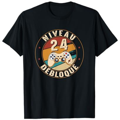 24 ans Humour Jeune Homme Geek Pour Fans De Gaming Gamer T-Shirt