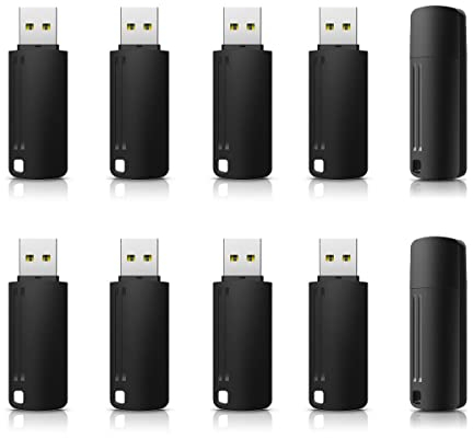 Chiavette USB 4GB 10 Pezzi, Vansuny Pendrive USB 2.0 4 GB con Design Capuccio, USB Unità Flash 4 Giga, Memoria USB per Laptop PC TV, Pennette USB Portatile Nero 10 Unità