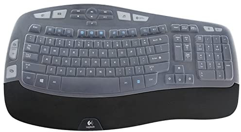 Keyboard Cover for Logitech MK570 MK550 K350 Wireless Keyboard, Logitech MK570 MK550 K350 Keyboard Silicone Cover,Transparent