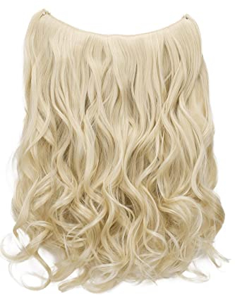 CAISHA 50cm 1 Tresse Extension mit Gummiband Extensions Haarverlängerung Haarteil Gewellt Hellblond E116-1